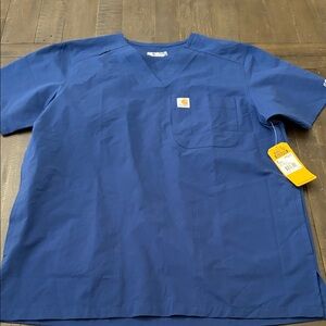 Carhartt Men's Royal Blue Short Sleeve Scrub Top